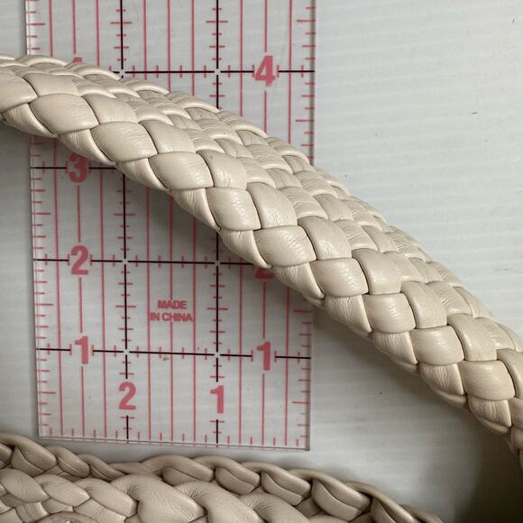 RACHEL ZOE Shoulder Bag Clutch Woven Cream Modern Minimalist Neutral Capsule - Picture 14 of 16